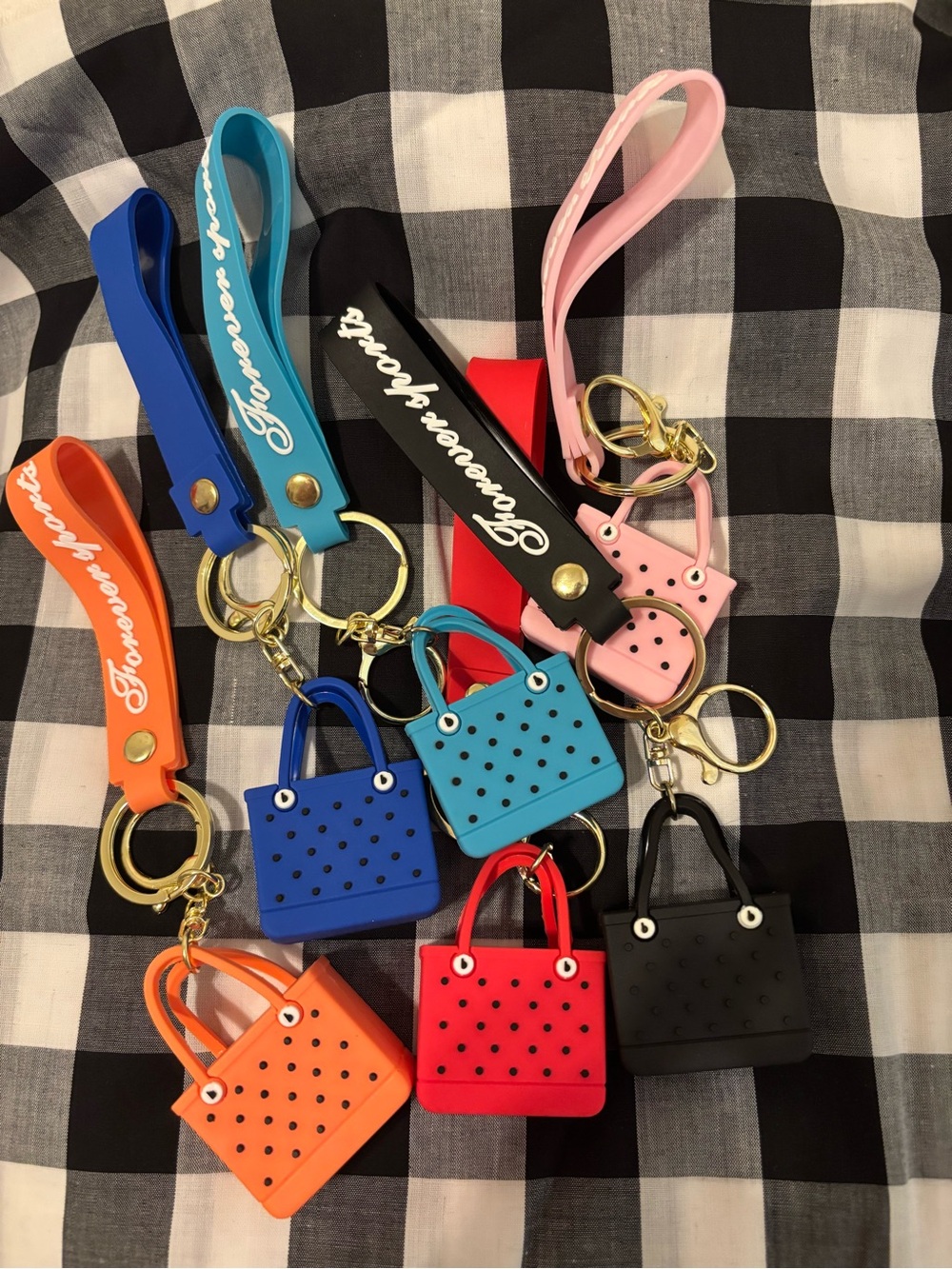 Silicone Purse Keychain with Wrist Strap - Multicolor